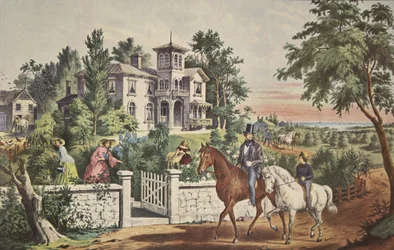 Amerikanisches Landleben - Maienmorgen, veröffentlicht 1855, Currier & Ives